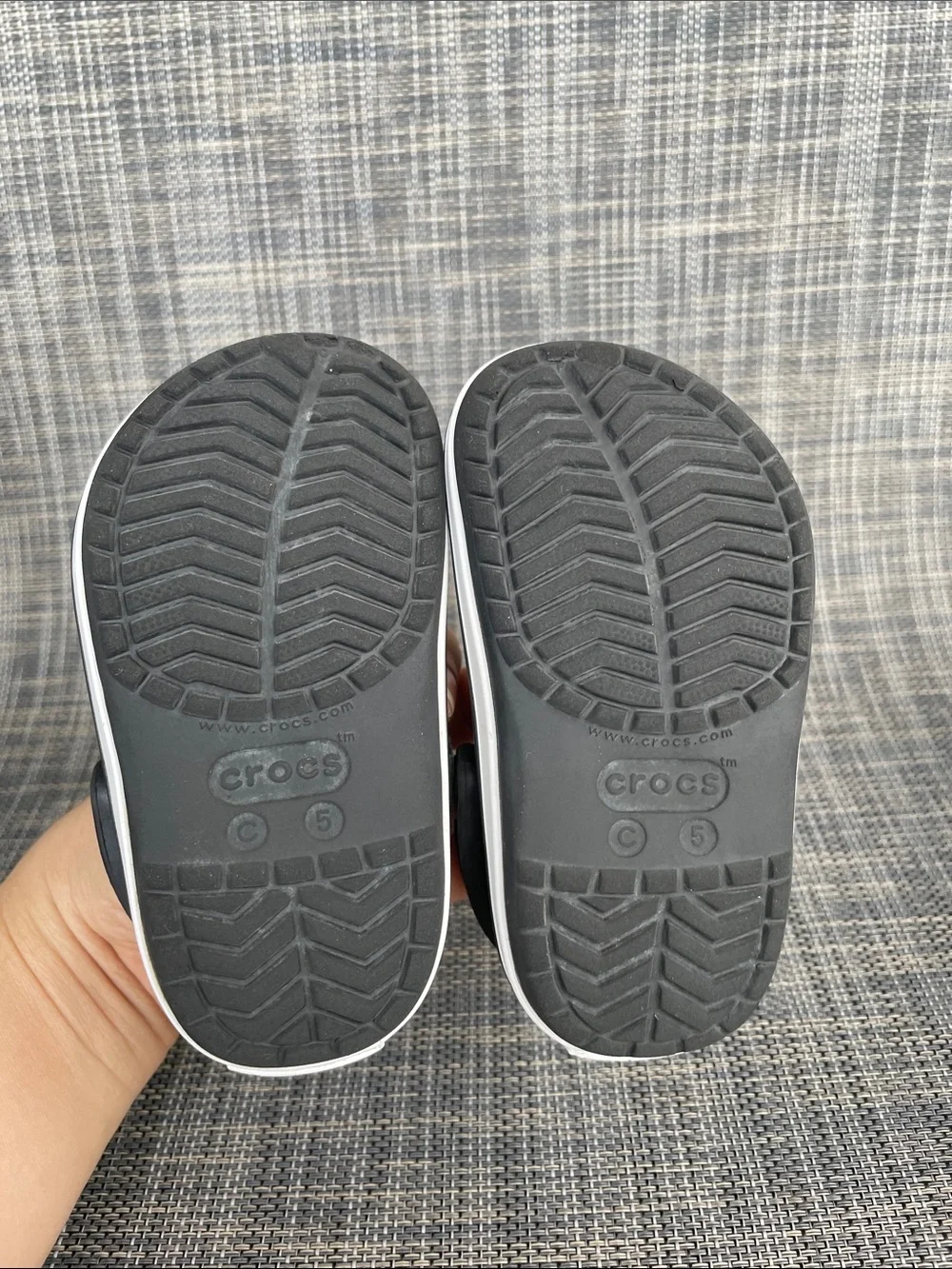 CROCS Kids Crocband Clogs Black/ White Slip-On Sandals Infant shoes Toddler 5